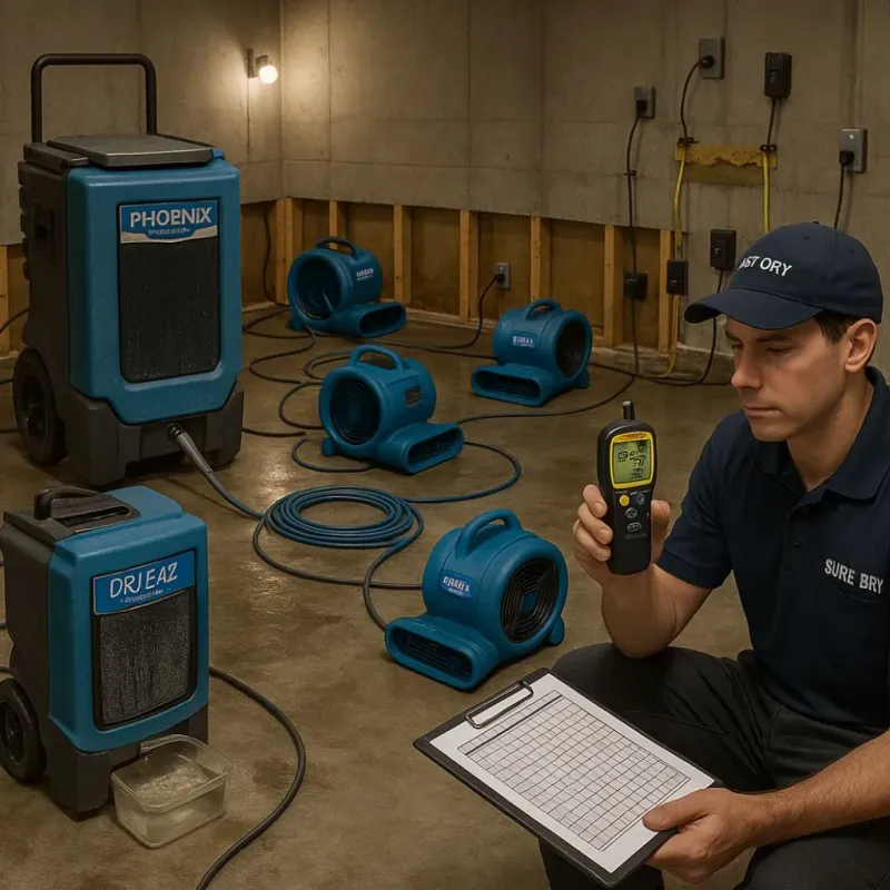 Structural Drying and Dehumidification process in Depue, IL